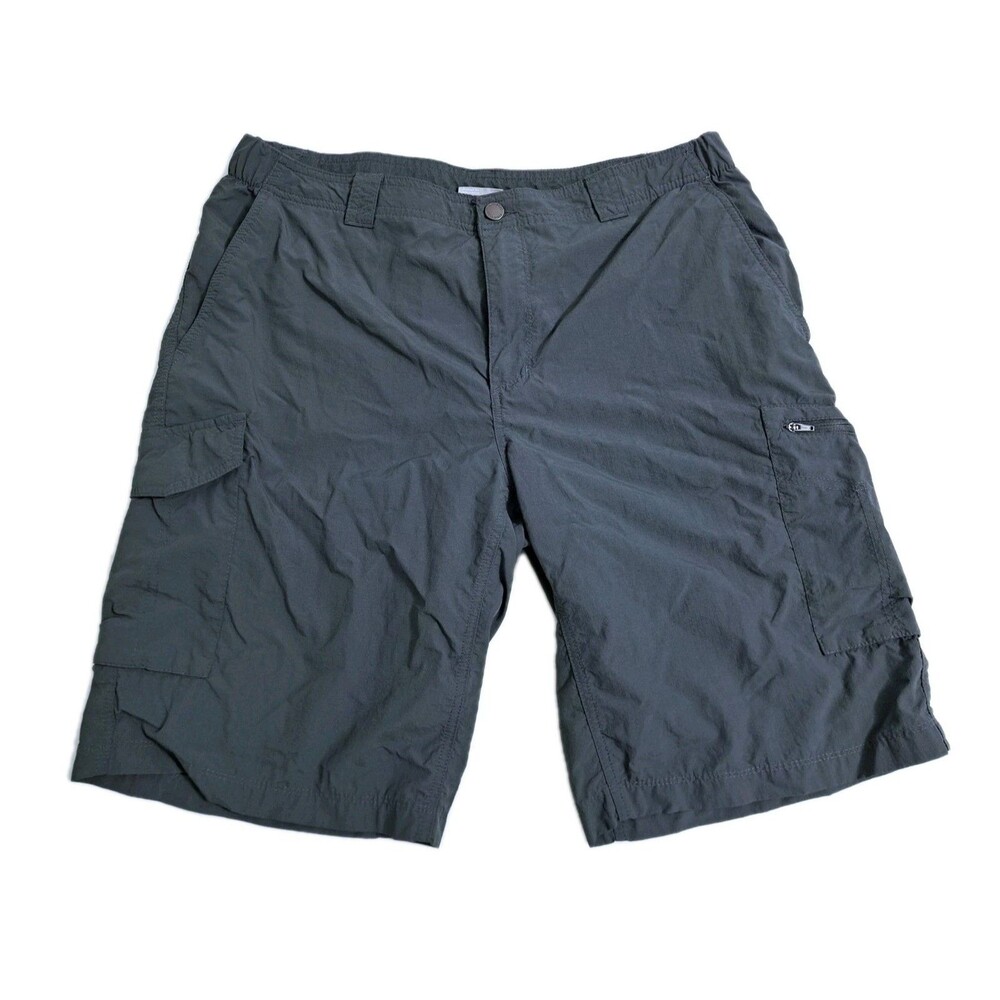 Columbia Cargo Shorts Men's 38 Silver Ridge Hiking Trail Utility Gray Fishing